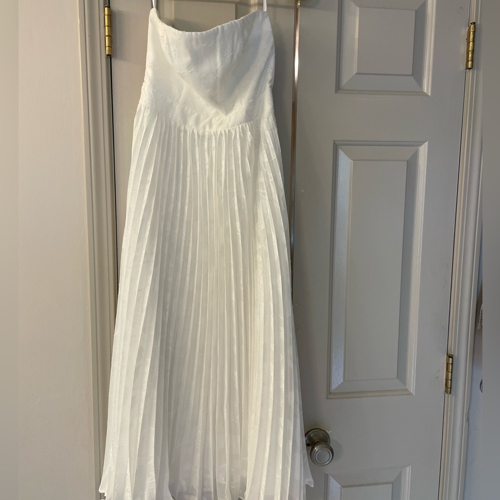 Lulus Perfectly Stunning Ivory Jacquard Strapless Midi Dress